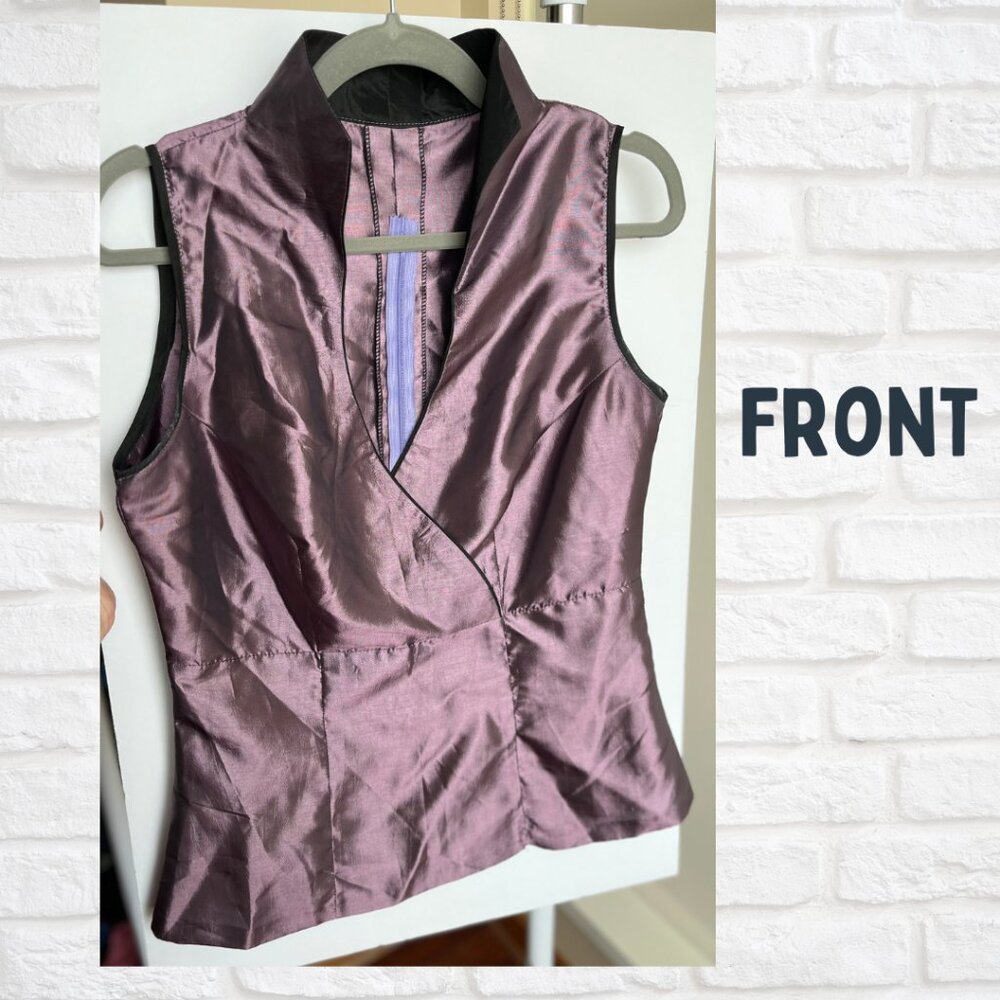 Custom Made Satiny Top - Sleeveless - Size Fits Medium - Picture 2 of 6